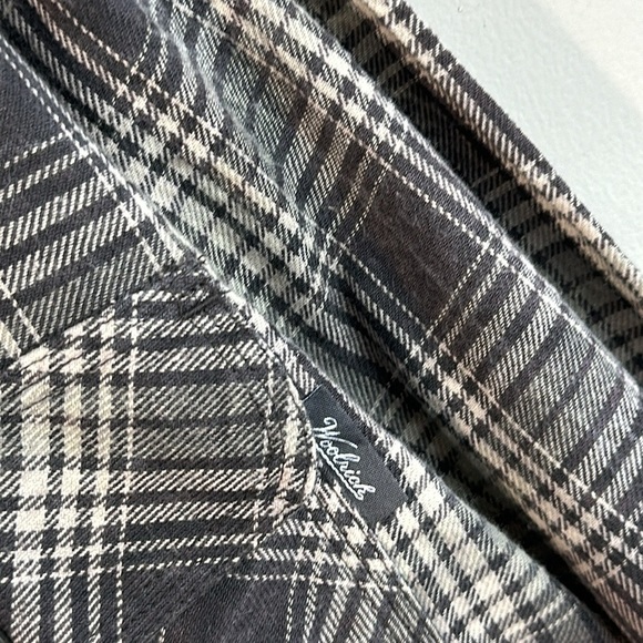NWT Woolrich Miners Wash Cotton Flannel Plaid Shirt Sz Large Button Down Modern - Picture 6 of 15